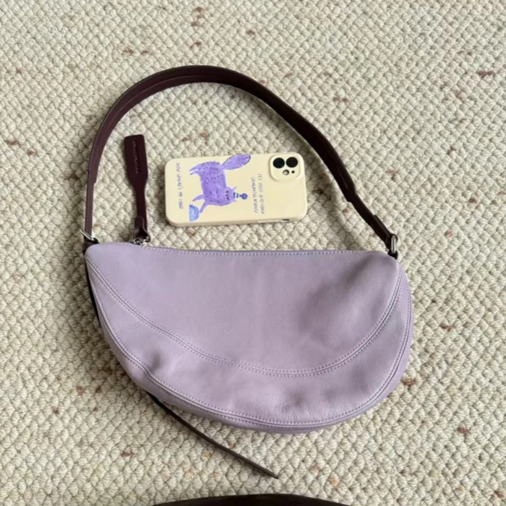 

Purple Irregular Sewing Line Ladies Summer Versatile Adjustable Shoulder Strap Single Shoulder Bag Fashion Female Commuting Bag