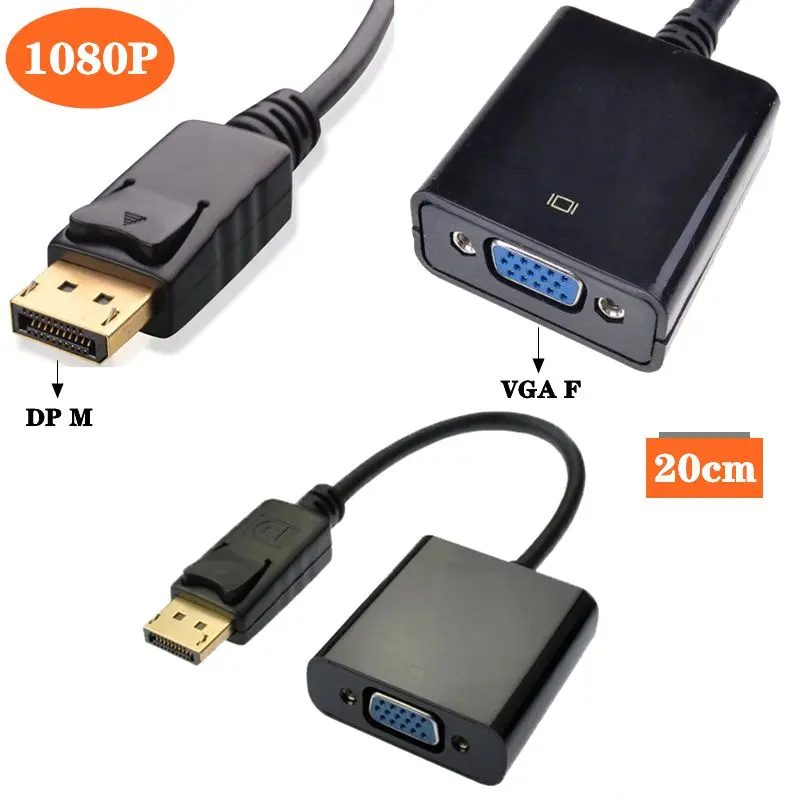 

Стандартный Большой переходник DP на VGA/DVI(24 + 5)/HDMI совместимый с женским кабелем преобразователя DisplayPort для адаптера дисплея интерфейса Vga