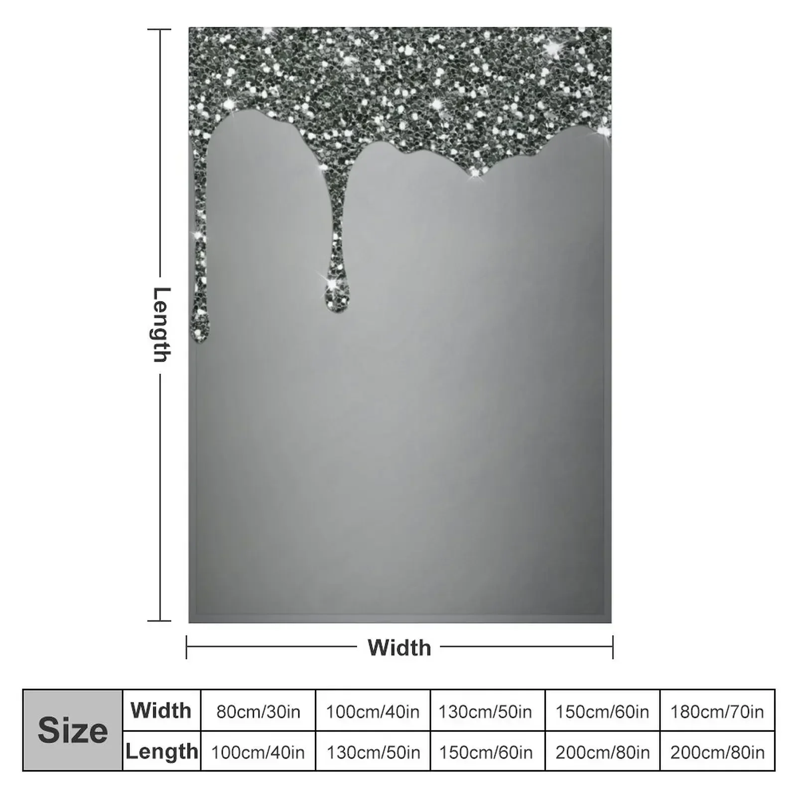 Dripping Black Glitter Throw Blanket couch cozy soft plush fuzzy picnic outdoor blanket