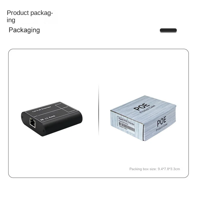 Imagem -05 - Rede Poe Sinal Gigabit Poe Extender Ethernet Repetidor para Câmera de Sistemas de Segurança Ieee802.3af at 30w