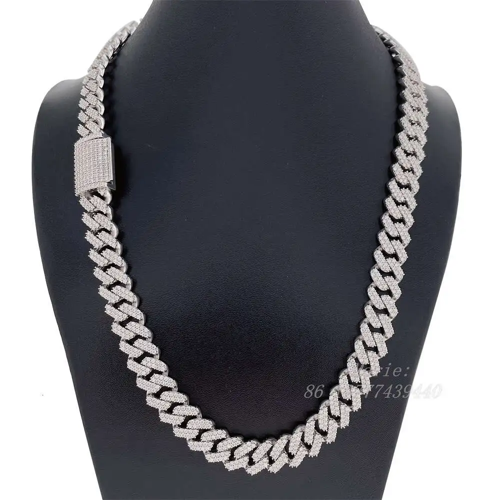 Box Lock Icedout Diamond Custom Cuban Link Chain Luxury Jewelry S925 Necklace Cuban Chain Necklace Moissanite Cuban