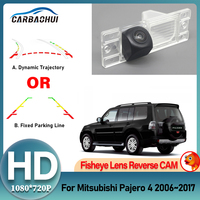 HD 140 Degree 1080P Fisheye Lens Starlight Night Vision Car Reverse Backup Rear View Camera For Mitsubishi Pajero 4 2006~2017