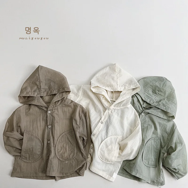 Children Shirt Coat Boys Summer Light Sun-protective Clothes Boys and Girls Korean Style Fashion Coat Children Coat Cardigan