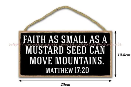 modern decor faith as small as a mustard seed can move mountains wood sign