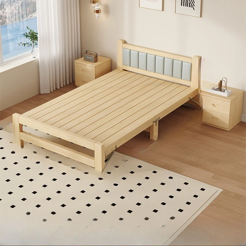 

Solid wood folding bed Lunch break Hard board simple small bed 1 meter Household adult 1.2 meters Single bed Wooden
