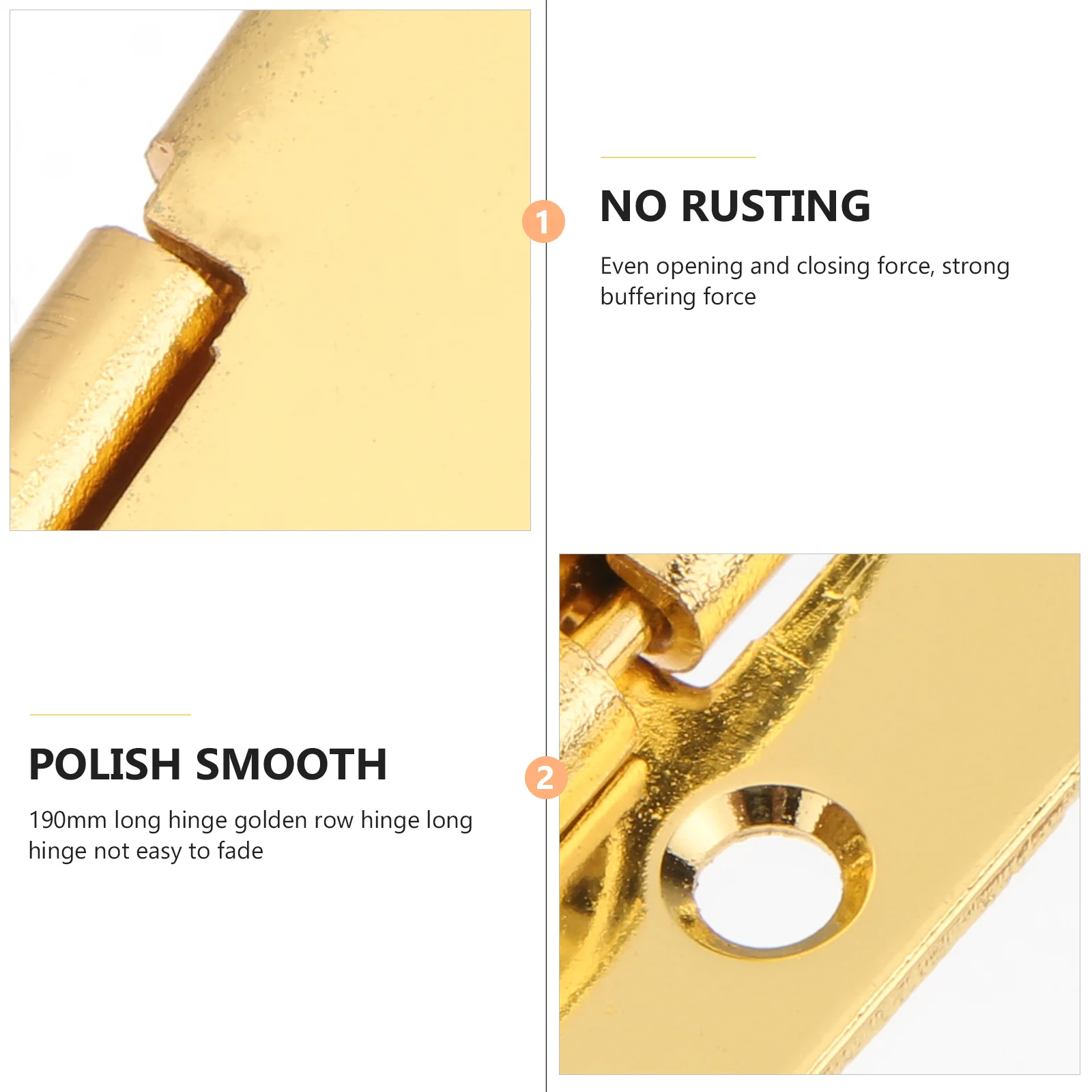 

2Pcs Golden Zinc Alloy Cabinet Hinges Heavy Duty Durable Furniture Fixing Hinges for Door Connecting Metal Door Hinge