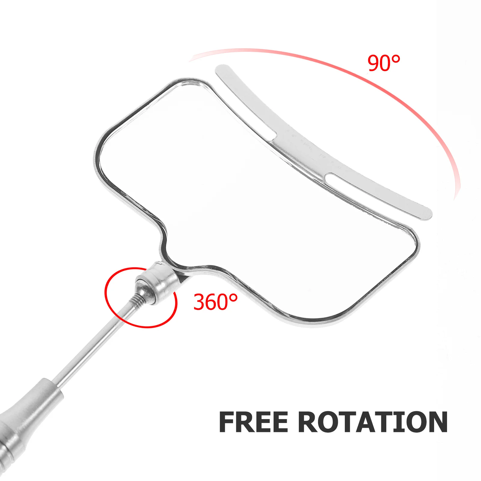 Wimpernspiegel, tragbarer Wimpernverlängerungsspiegel, Make-up-Inspektionswerkzeug aus Edelstahl, 360-Grad-Drehung, ergonomisches Design