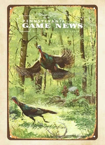 1976 Pennsylvania Game Hunting Wildlife Spring Gobbler Turkey Metall-Blechschild aus Aluminium