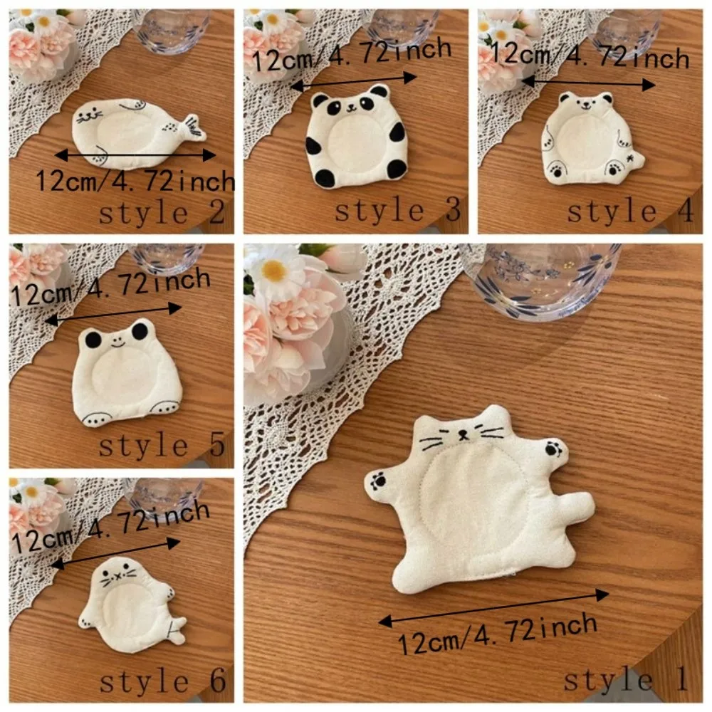 Pot Mats Cute Cartoon Animal Fabric Coaster Soft Anti Slip Seal Heat Insulation Pad Washable Panda Anti Scald Pad Bar 6