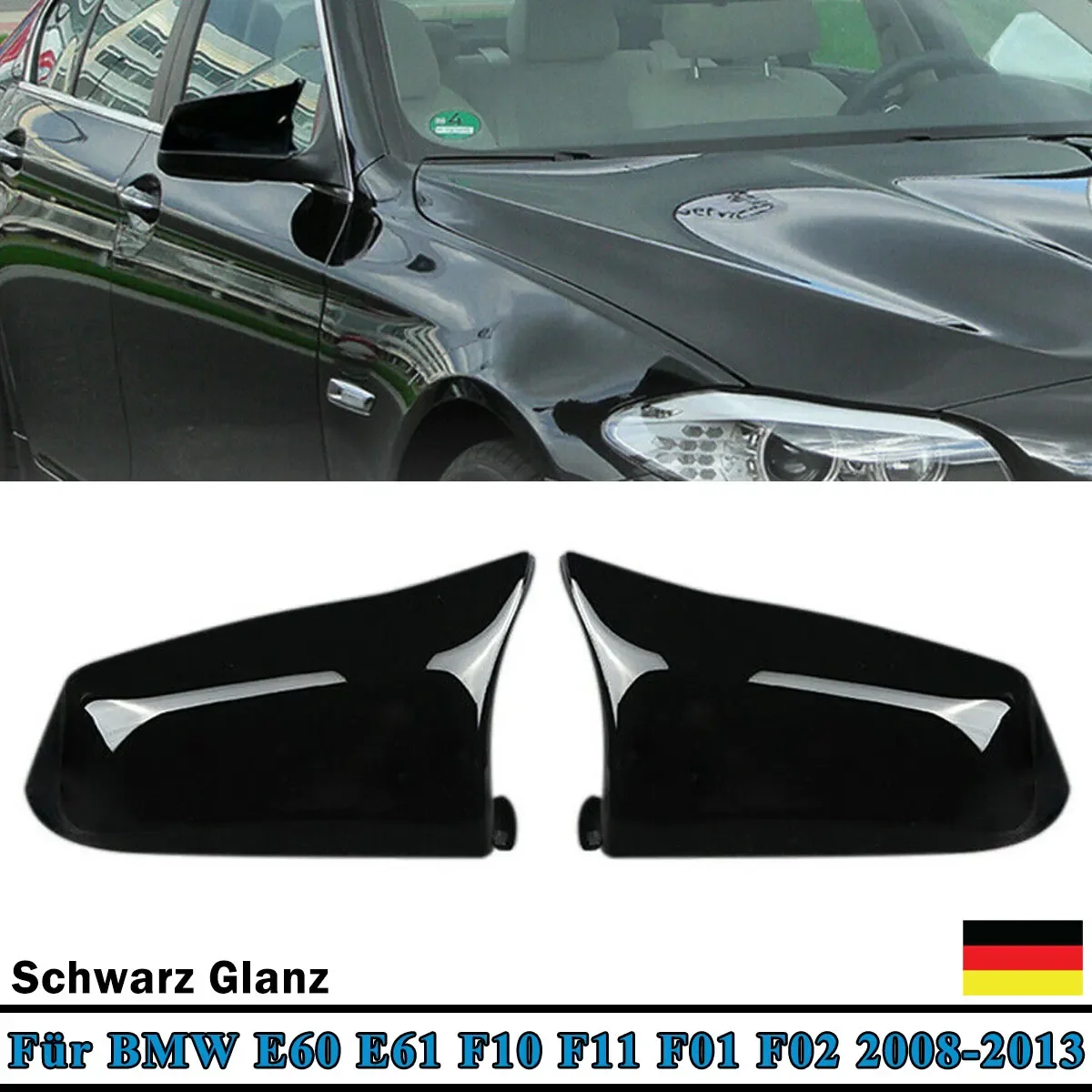 

Rearview Mirror Cover Glossly Black for BMW 5-Series E60 E61 F10 2008-2013