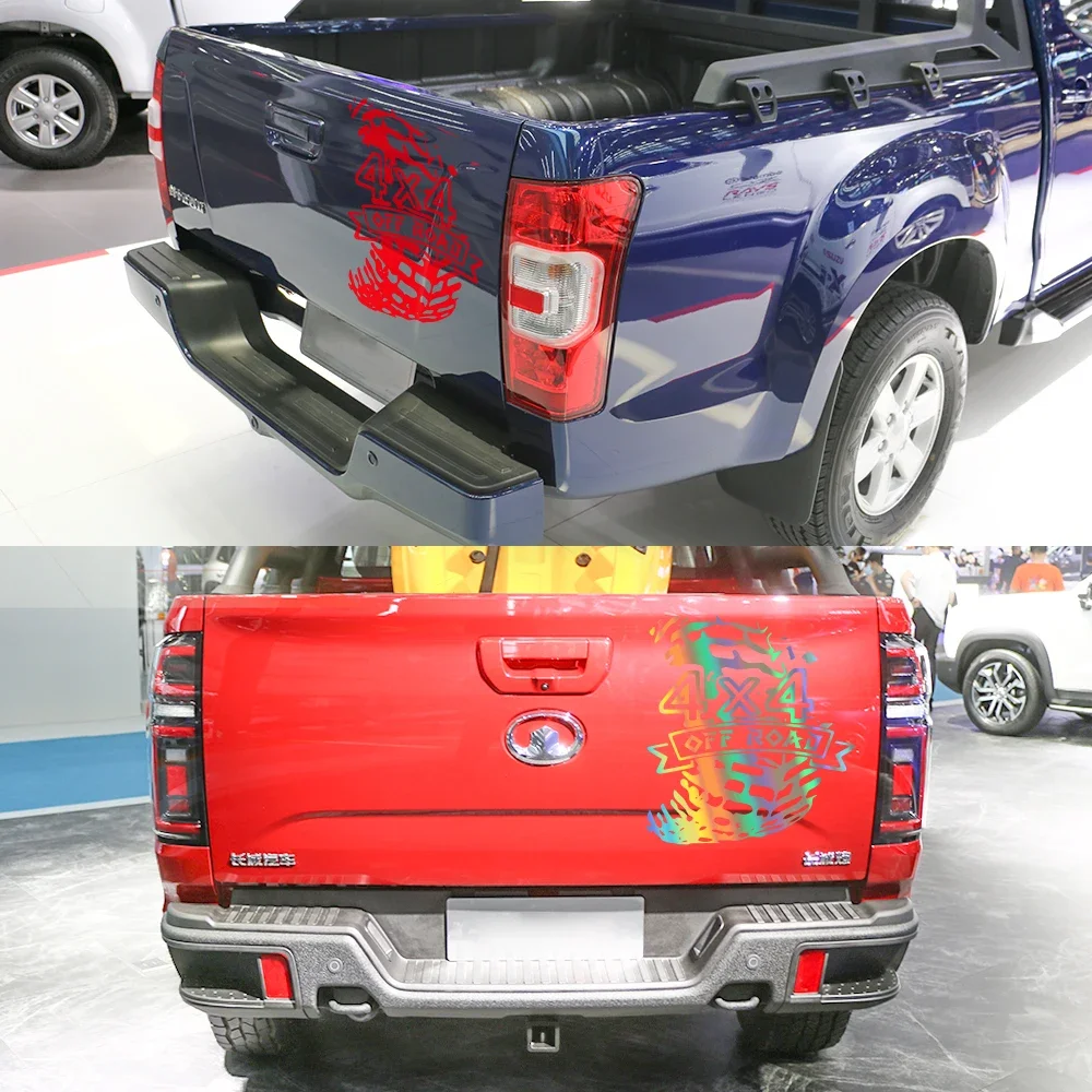 مسار إطارات السيارة 4x4 على الطرق الوعرة ملصق الديكور لفورد F150 رينجر شيفروليه سيلفرادو دودج رام ايسوزو Dmax بيك اب الباب الخلفي #3