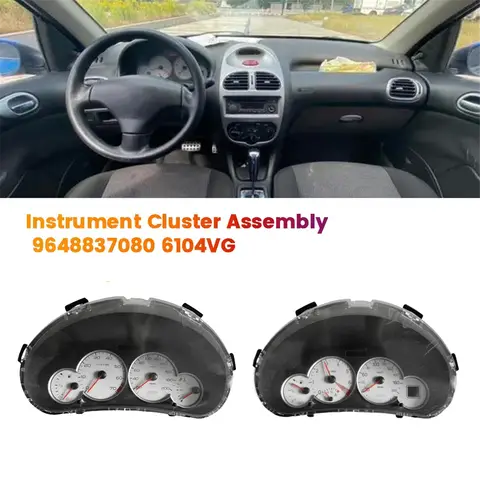 MT Car Fuel Instrument Cluster Assembly 9648837080 6104VG for Peugeot 206 2005-2008 Instrument Meter Dashboard Manual 8 best sales peugeot 206 cluster - №2