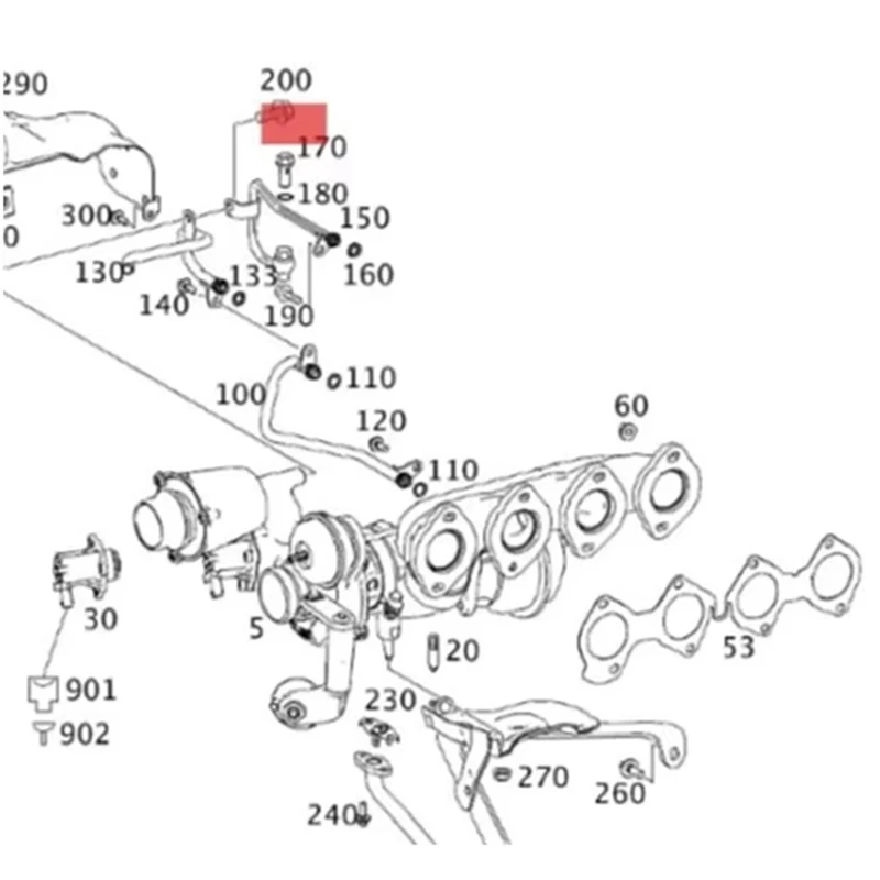

Полый винтовой болт турбокомпрессора автомобиля 0019972401 A 0019972401 Для Mercedes-Benz C-Class W204 W245 C250 SLK250 B200