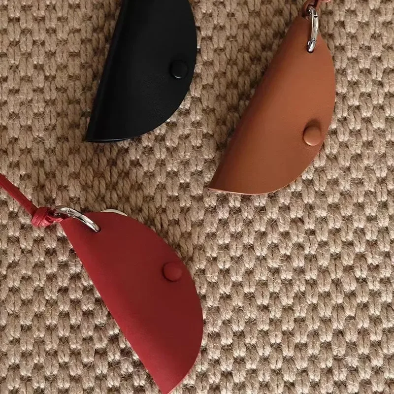 New leather neck key bag necklace simple literary retro leather long pendant niche design pendant female