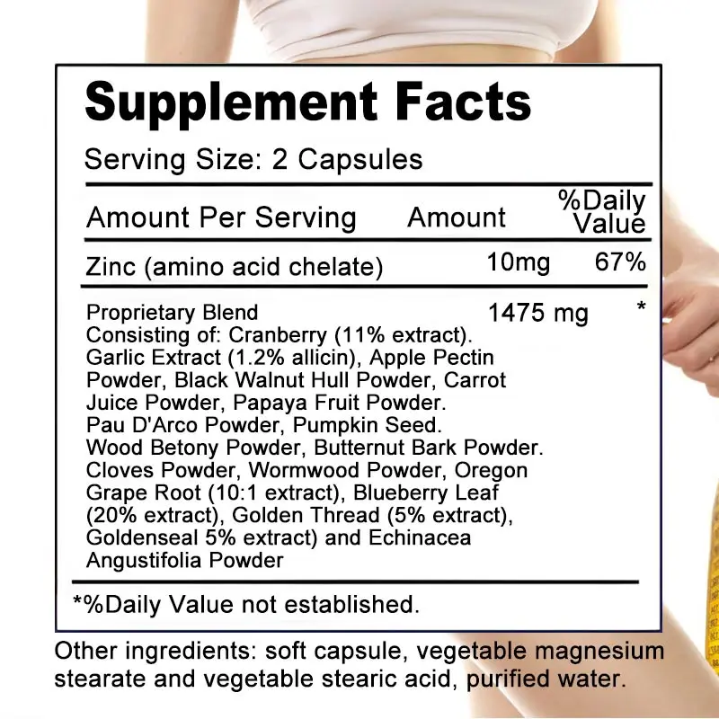 Complejo de desintoxicación para eliminación de parasitos superfuerte, 1475 Mg, elimina rápidamente los gérmenes, salud Intestinal, alivia la indigestión