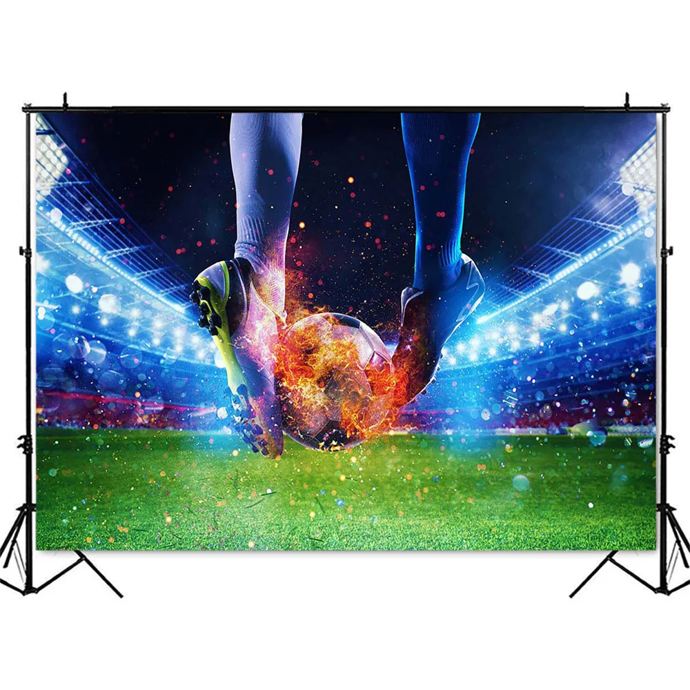 Football Soccer Competition Background Boy Birthday Theme for Newborn Child Portrait Photo Backdrop Banner Sports Poster