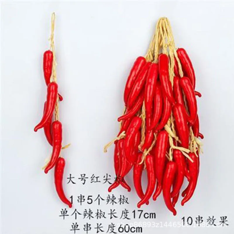 Simulation Of Vegetable Skewers Artificial Vegetables Hanging Decorations Fake Peppers Photography Props Christmas Home Decor