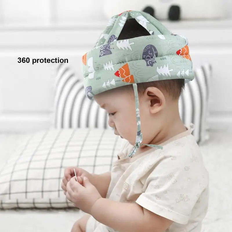 Casque de marche en coton avec sangle en Y pour bébé, coussin de tête pour bébé, produits de sécurité pour parcs de jeux pour enfants, crèche à