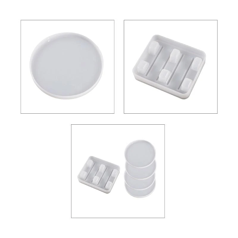A52E Untersetzer Halter Formen Tasse Pad Form Silikon Material Geeignet für DIY Harz Kunst – Detail 9