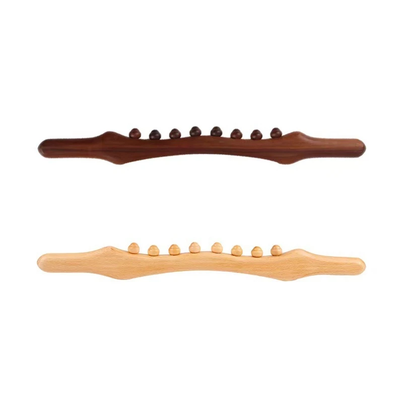 Wood Massage Tools, Handheld Muscle Massage Roller Body Massage Tools Wooden Massage Roller with Massage Trigger Point D0UE