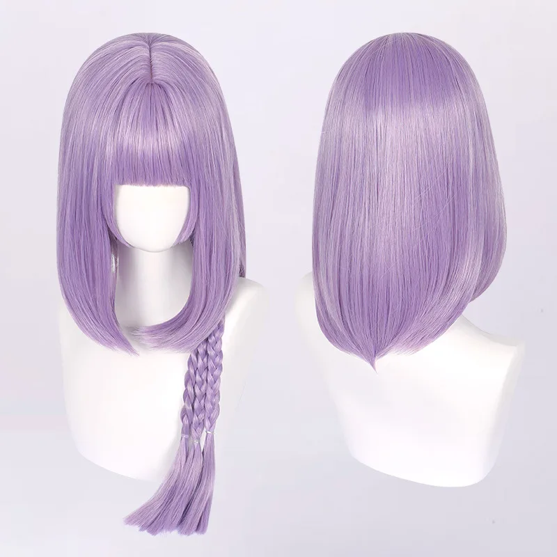 

Synthetic Purple Braided Wig Natural Hairline for Women Cosplay Party Heat Resistant Middle Part Realistic Scalp