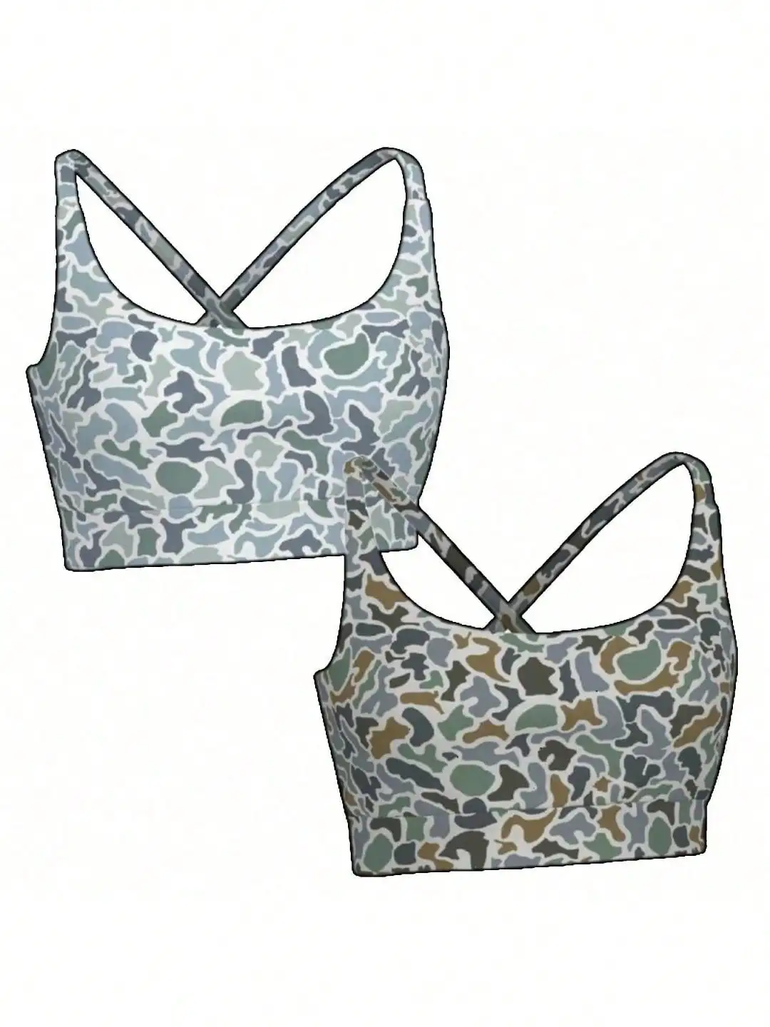 

Camo Sports Bras for Women Running Bra Sleeveless Fitness Workout Crop Tops Strappy Yoga Workout Bra