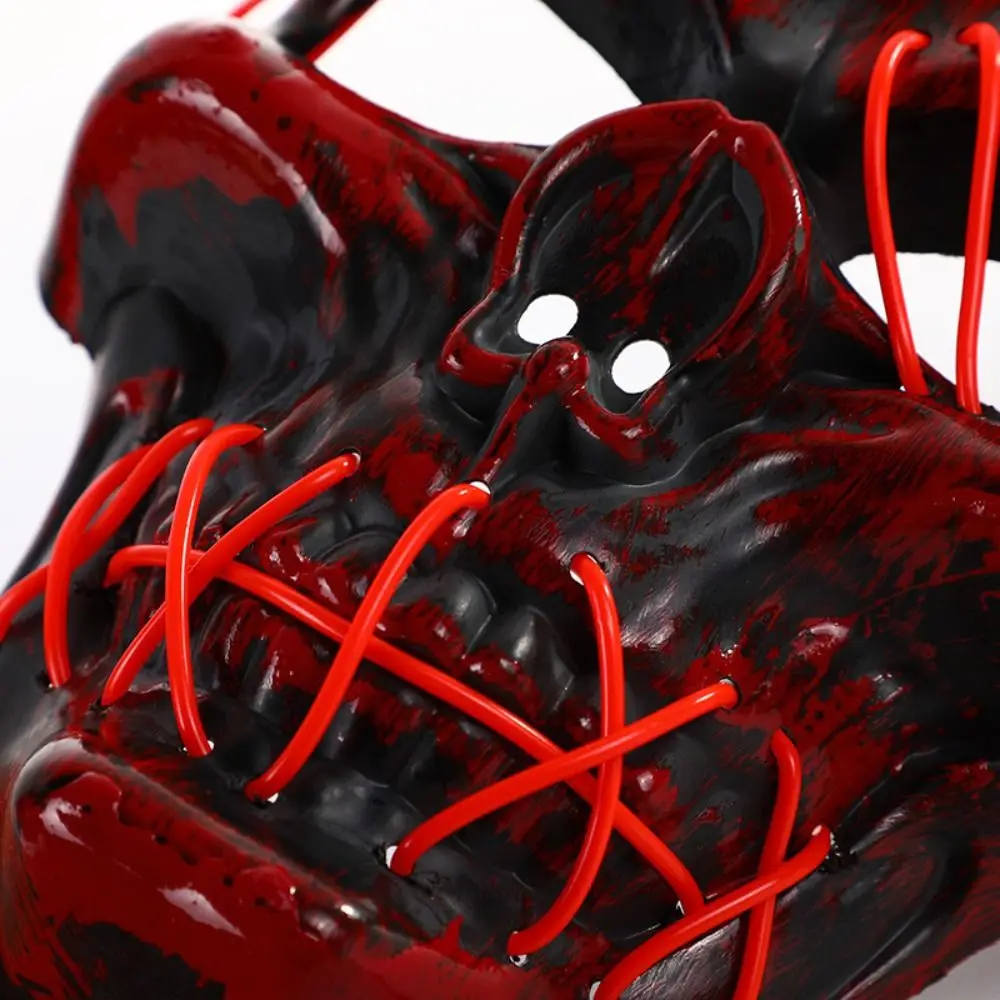 Nachtclub Halloween Schädel leuchtende Maske PP kaltes Licht Vollgesichtsmaske Augenmaske Kopfbedeckung Kostüm Requisiten Cosplay