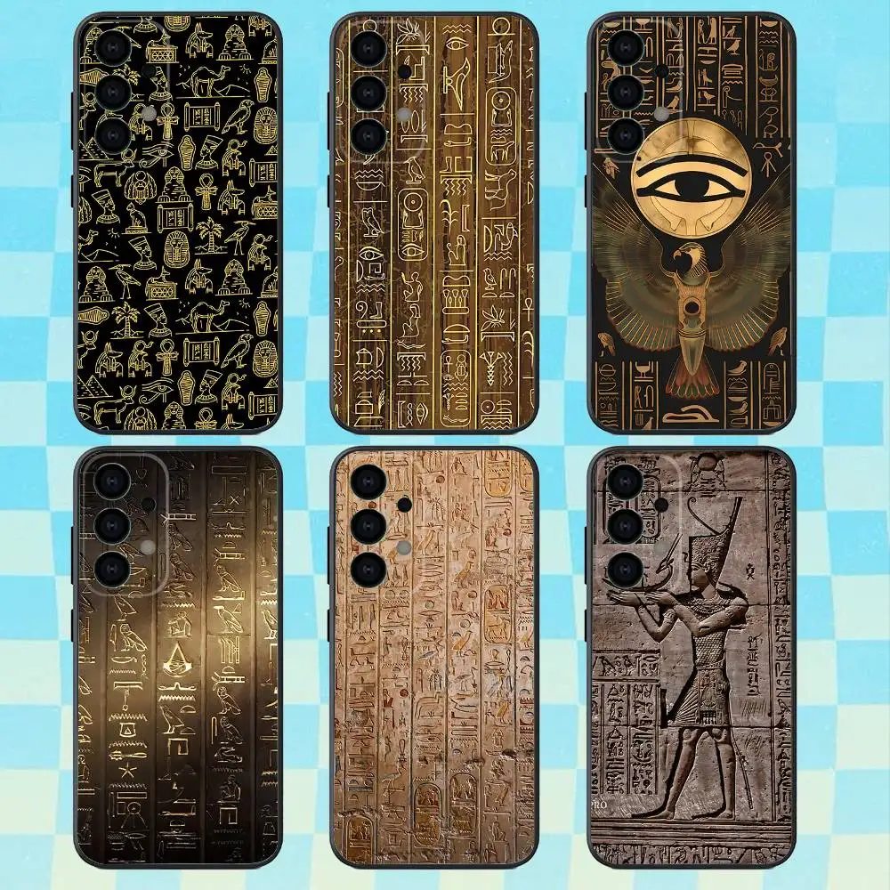 

Mysterious Ancient Egyptian Hieroglyphs Case For Samsung Galaxy A73,31,32,72,41,53,52,71,22,5G,Note,J7,8,9 Soft Black Cover