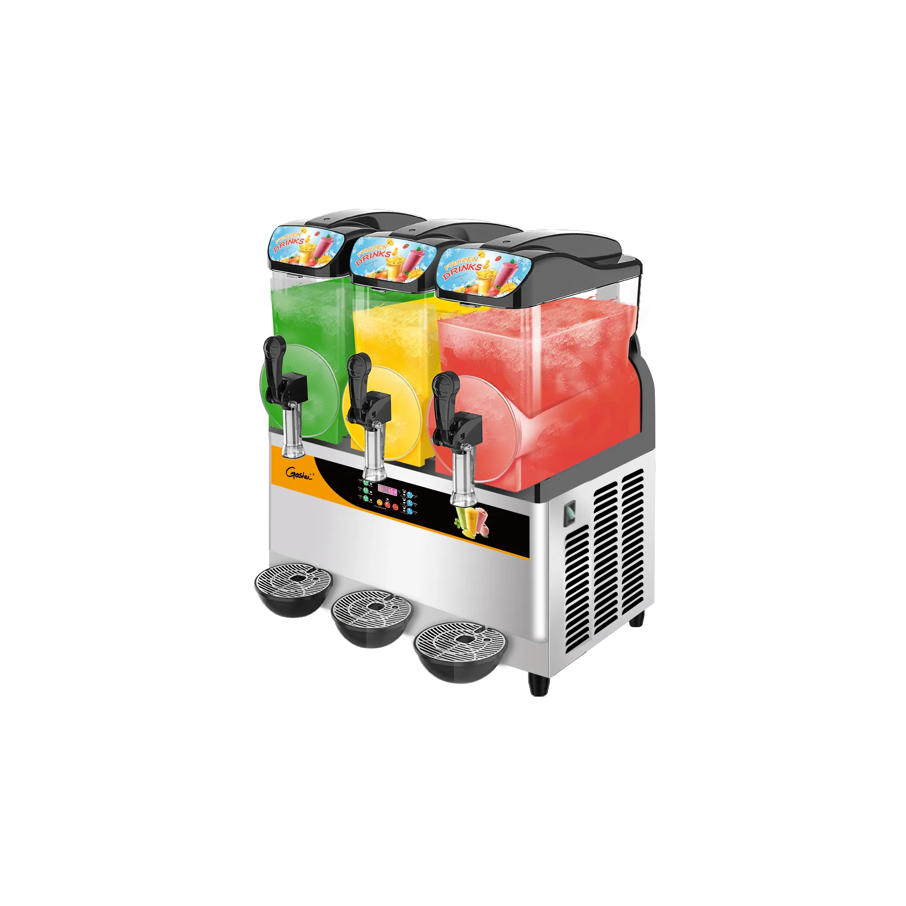 

Commercial 12L Slush Machine With 3 Stainless Steel Tanks Large Capacity Frozen Drink Simple Stylish Design