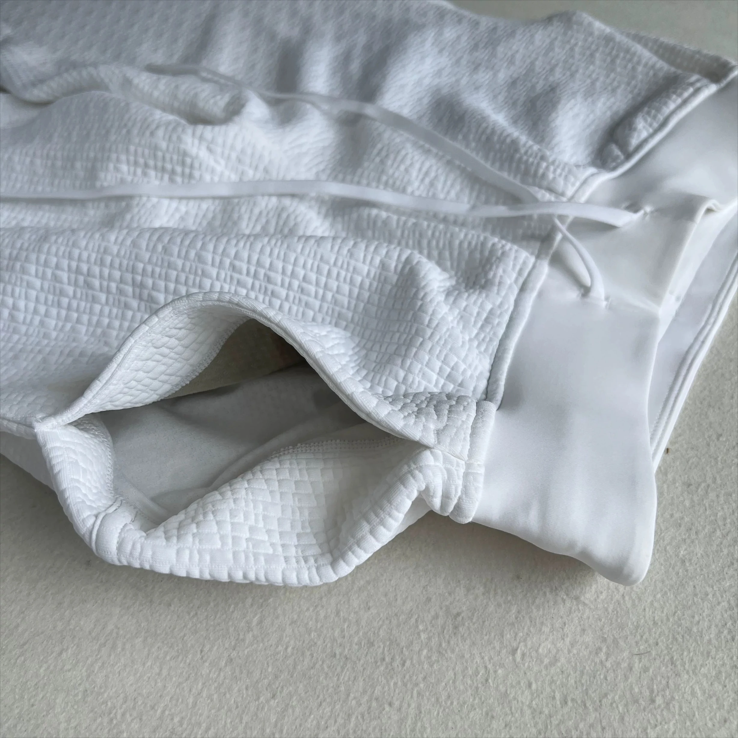 Mulheres esportes quente waffle malha cor sólida versátil esportes calças com cordão solto emagrecimento perna larga calças casuais