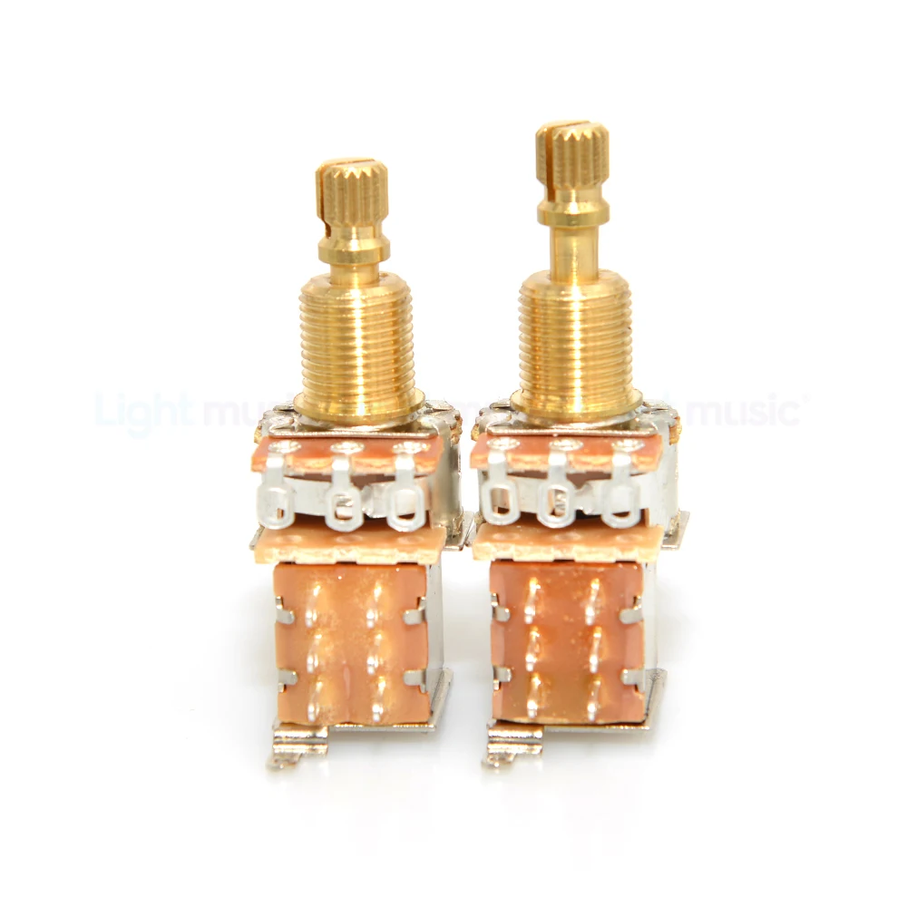 1pcs Guitar Potentiometer Push Push Potentiometer A250K / B250K / A500K / B500K Copper Short and Long Split Shaft