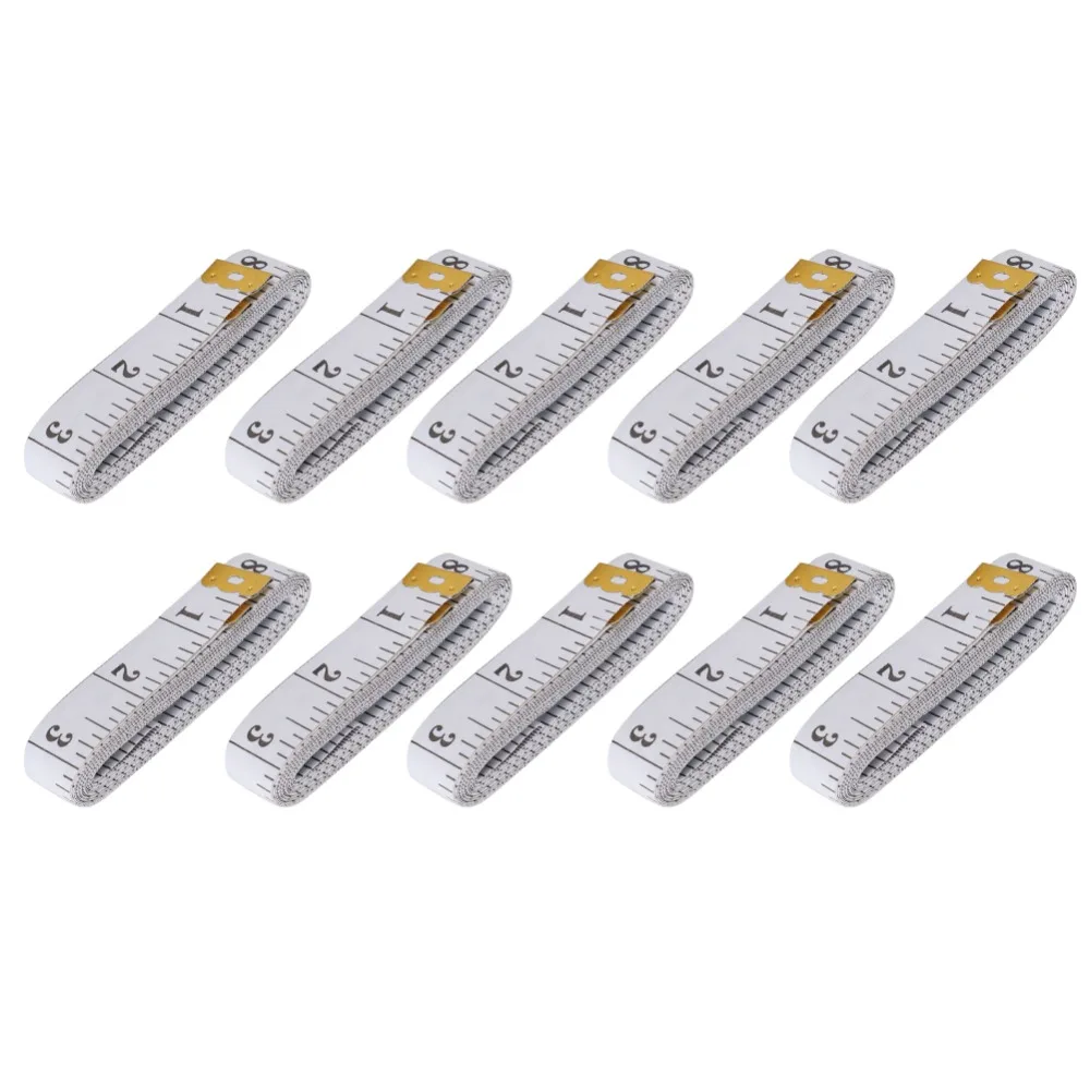 10Pcs Portable 120-inch Soft Measuring Tape White Flexible Ruler Body Measuring Tape Tailor Tape For Weight Loss