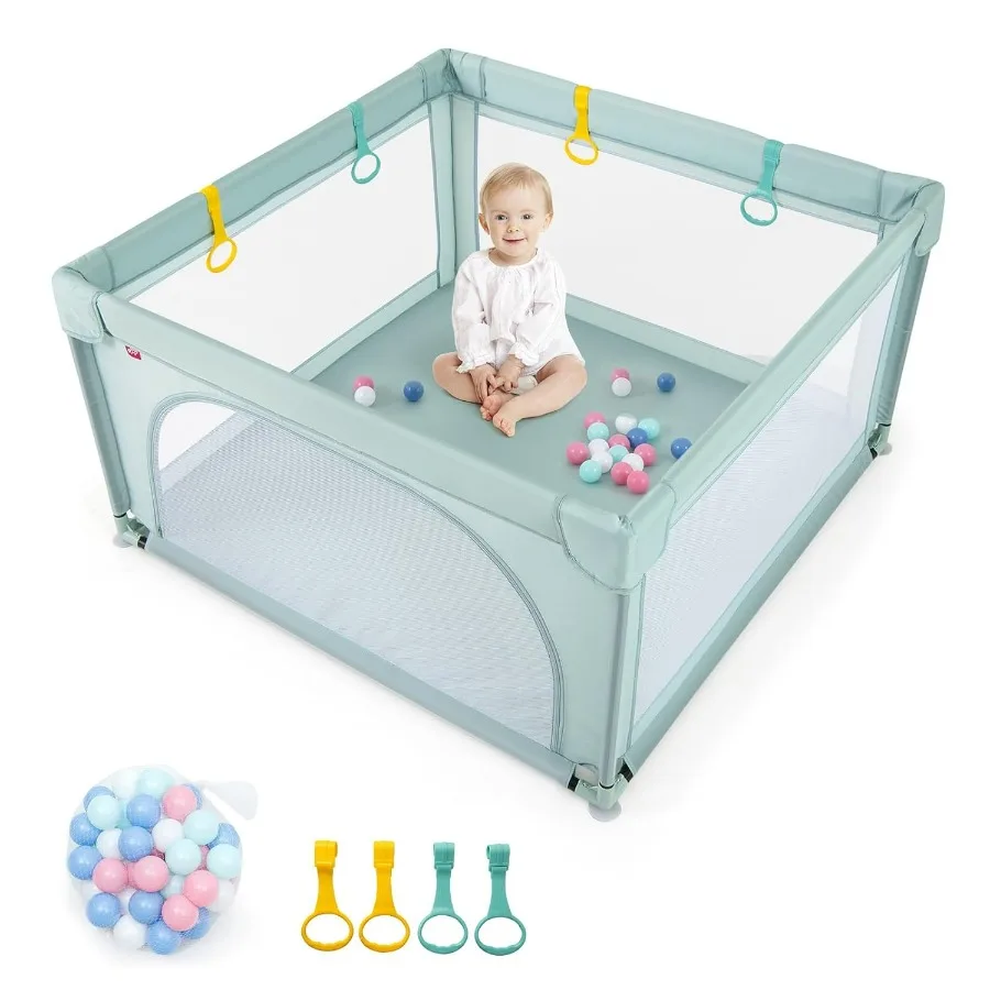 Box per bambini Parco extra large per neonati con 50 palline oceaniche Cancelli di sicurezza per neonati con recinzioni antiscivolo con traspirante