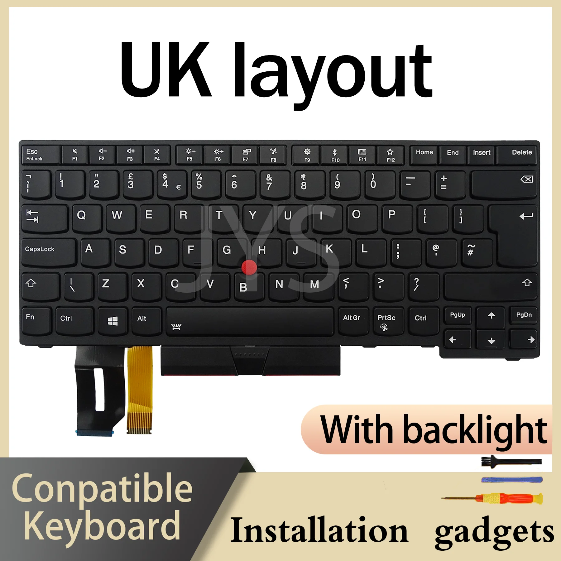 Suitable for Lenovo ThinkPad E480 E490 L380 R480 T480S L490 T490 Backlit Keyboard DE/FR/LA/UK/US/IT/SP/JP/KR