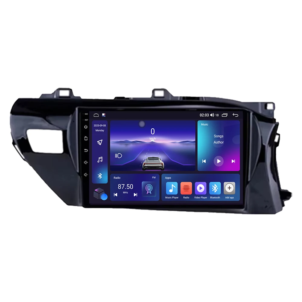 Android 16 Car Radio For Toyota Hilux Pick Up AN120 2016 - 2020 Multimedia Video Player 4G WIFI GPS NAVI Head Unit Carplay Auto