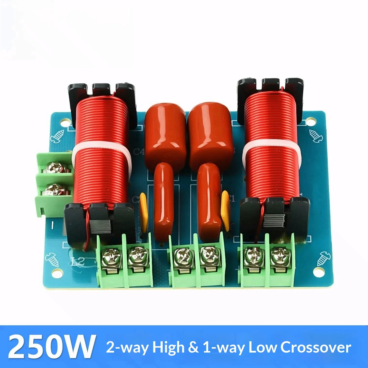 

250W 3 Way Speaker Crossover Board 2 High 1 Low High Mid Low Frequency Splitter Home Theater Audio Upgrade Unit