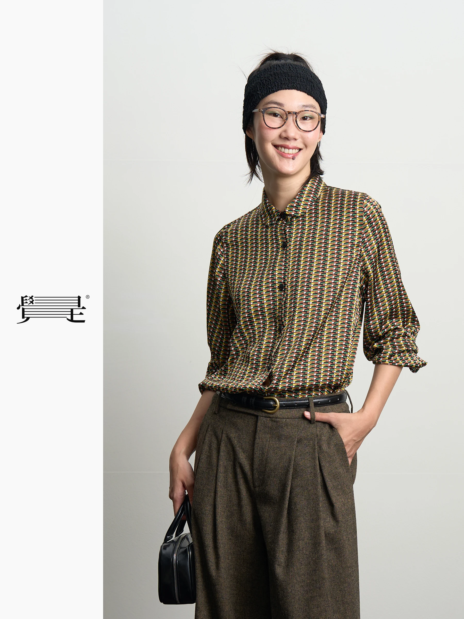 

Оригинальная женская повседневная рубашка с воротником-стойкой в стиле ретро, с полосатым принтом, удобная, дышащая, с длинными рукавами, из полиэфирного волокна