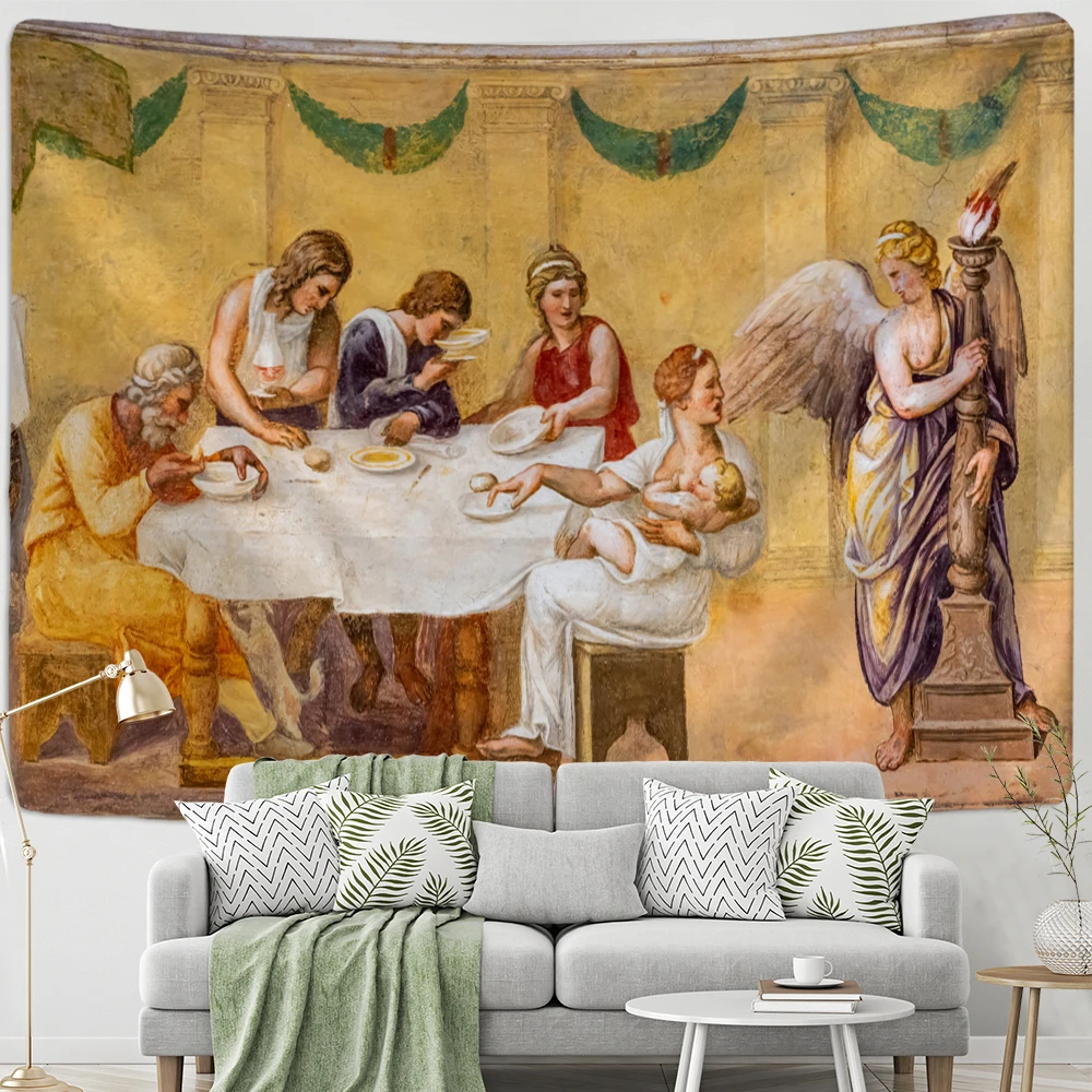 Vintage Angel Tapestry Wall Hanging Boho Tapiz Christian Psychedelic Witchcraft Mystery Classic Art Bedroom Home Decor