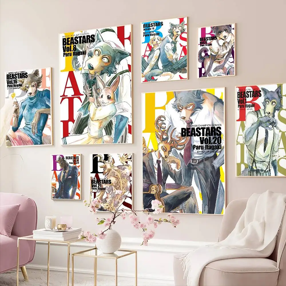 animal Anime B-Beastars Cartoon Good Quality Prints and Posters Waterproof Paper Sticker Coffee House Bar Posters Wall Stickers