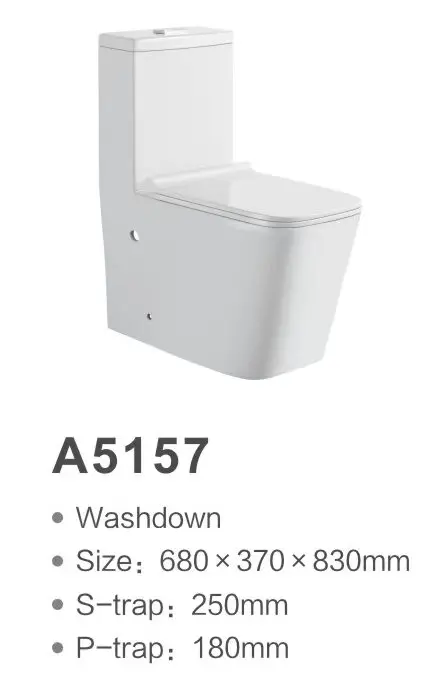 

Modern White Design Integrated Ceramic One-Piece Toilet Bowl Square Shape with Dual-Flush Feature Personalized Color Options