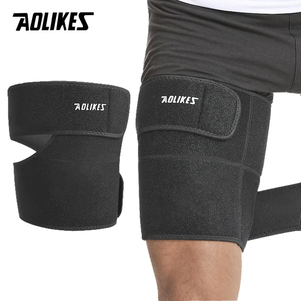 AOLIKES 1PCS Sport Thigh Guard Muscle Strain Protector Muslo Pads Support Fitness Leggings Leg Compression Sports Safety