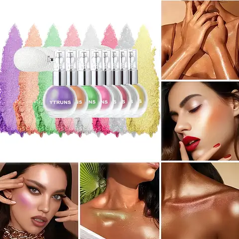 स्टार ग्लिटर स्प्रे, बॉडी मेकअप हाइलाइटर, 3D ग्लिटर लेज़र फ़ाइन पाउडर, परफॉर्मेंस और डांस, क्लैविकल और बॉडी के लिए उपयुक्त 6 best sales चमकदार पाउडर - №6