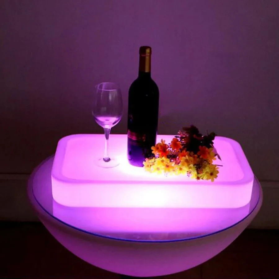 16 Color Changeable Square LED illuminated Serving Tray USB Rechargeable fruit drinks KTV Bars trays light With remote control