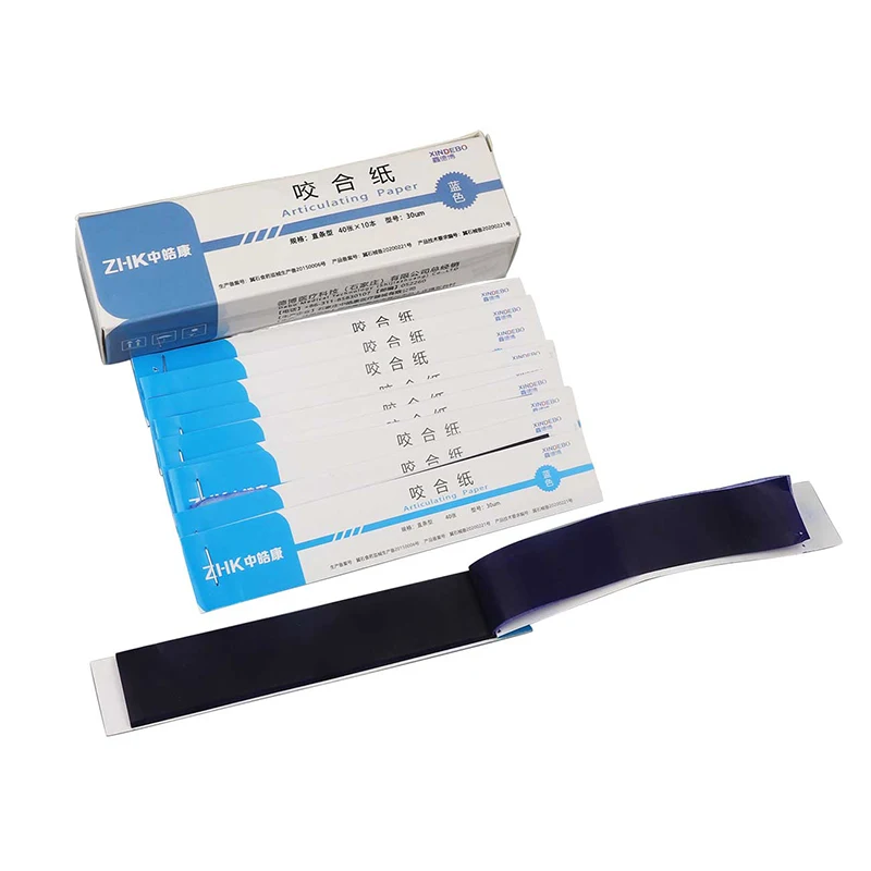 200/400 Sheets Dental Lab Articulating Paper 30/100µm Blue Red Occlusion Paper Oral Teeth Care Dentist Occlusal Strip Materials