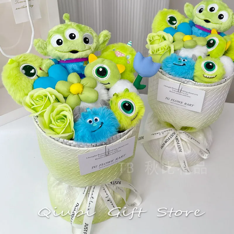 

2026 Disney Three Eyed Doll Bouquet Cartoon Plush Doll Surrounding Holiday Gifts Plush Collection