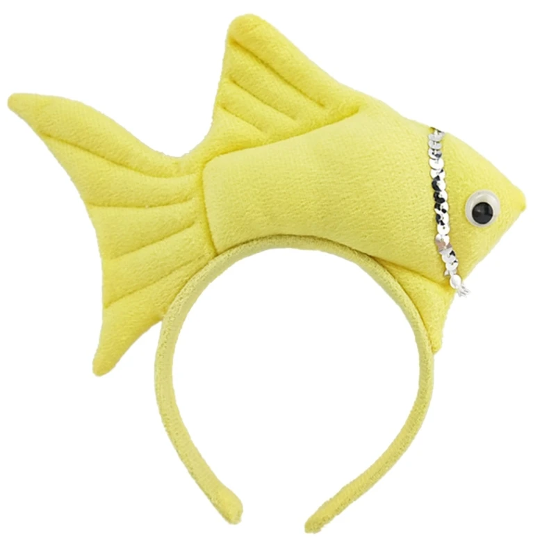 Cartoon Stuffed Fish Shape Headband Multiple Color Halloween Party Hair Hoop