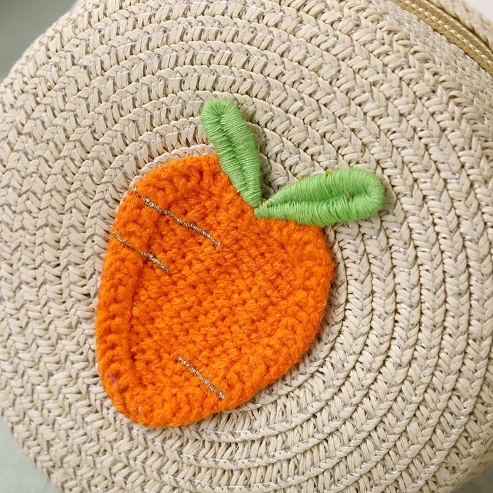 

Cute Straw Shoulder Bags Small Fruit Crossbody Bag Handmade Messenger Bag Girls