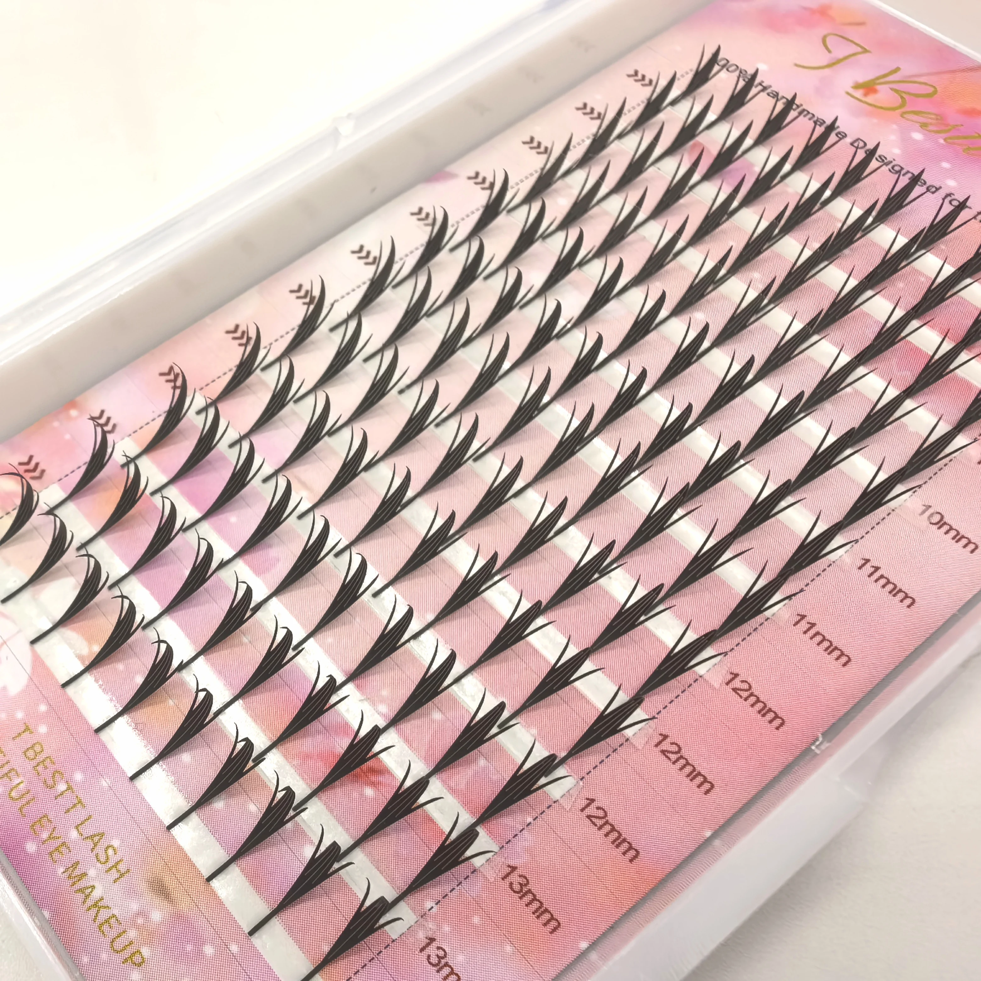 Tbestt Comic Spire Eyelash Extension Individual Premade Volume Fans Natural Cashmere False Eyelashes Feather Shape Eyelashes