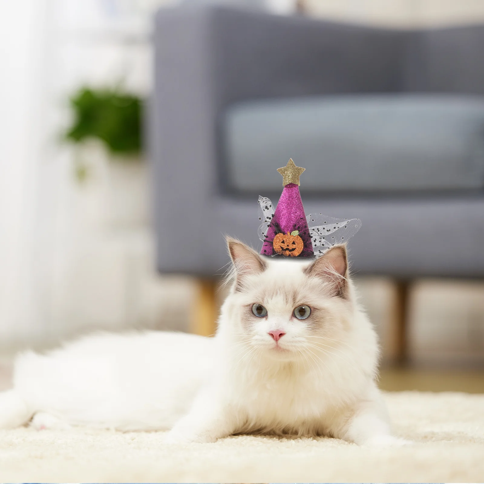 

2 Pcs Pumpkin Hat Headdress Pets Hats Headgear Dog Polyester for Halloween Puppy Costume