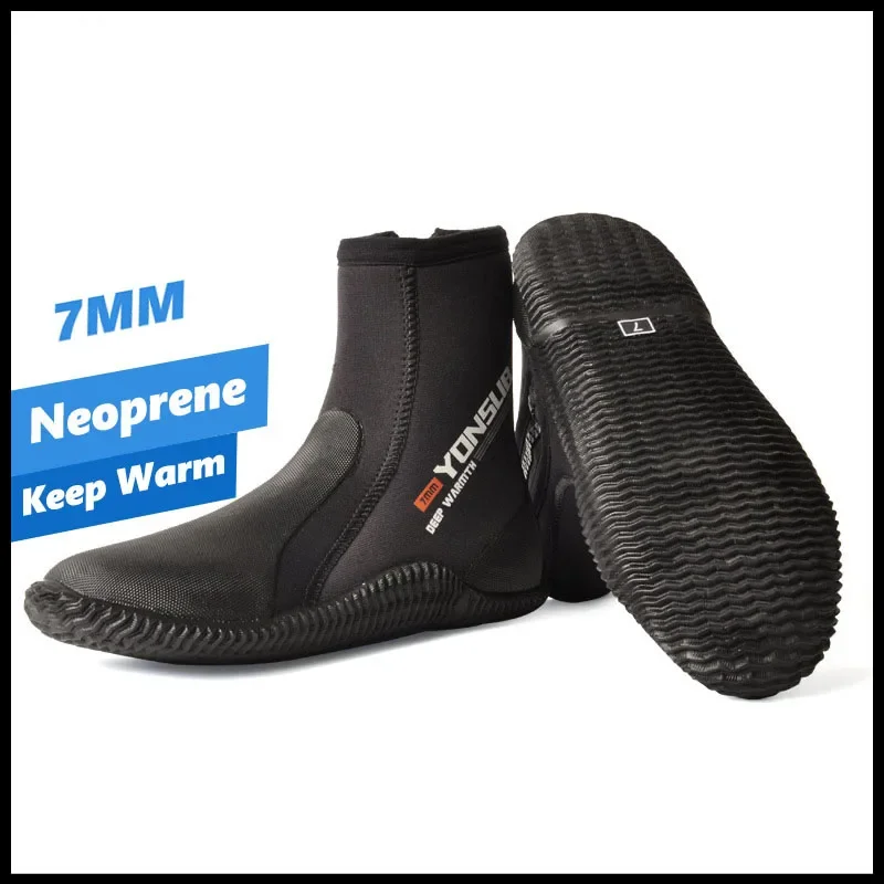 

Diving Boots 7mm Neoprene Rubber Anti-slip Waterproof Shoes for Wetsuit Fishing Snorkeling,warming Swimming Plus Size